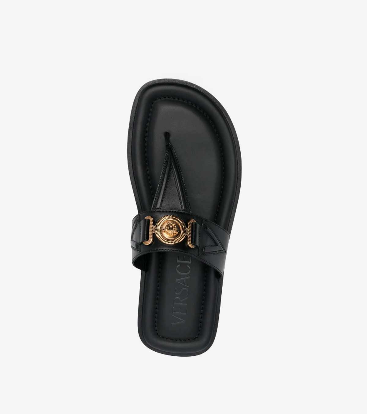 La Medusa leather flip flops