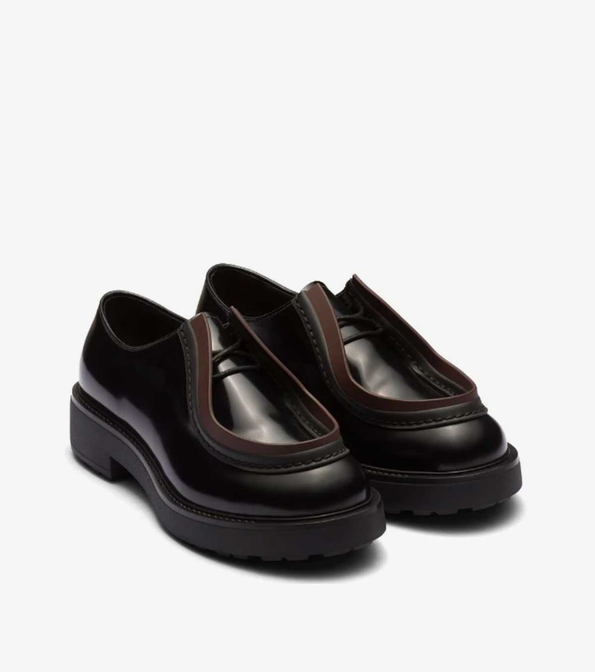 opaque brushed-leather lace-up shoes