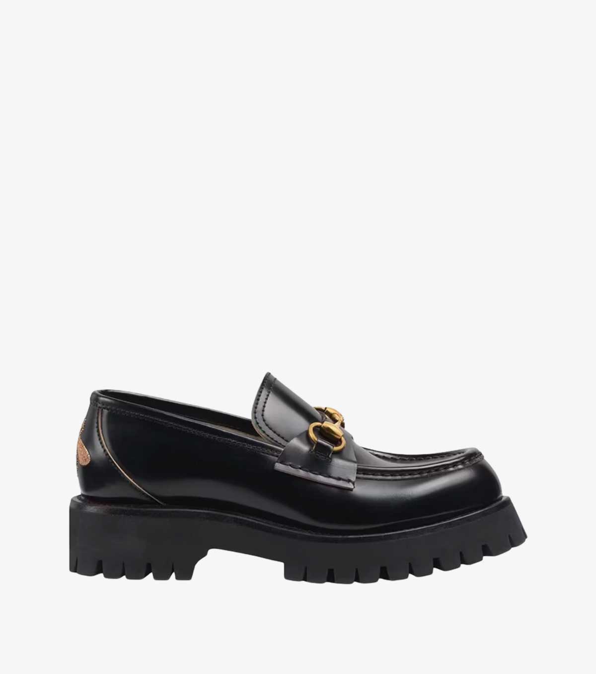 Leather lug sole loafers