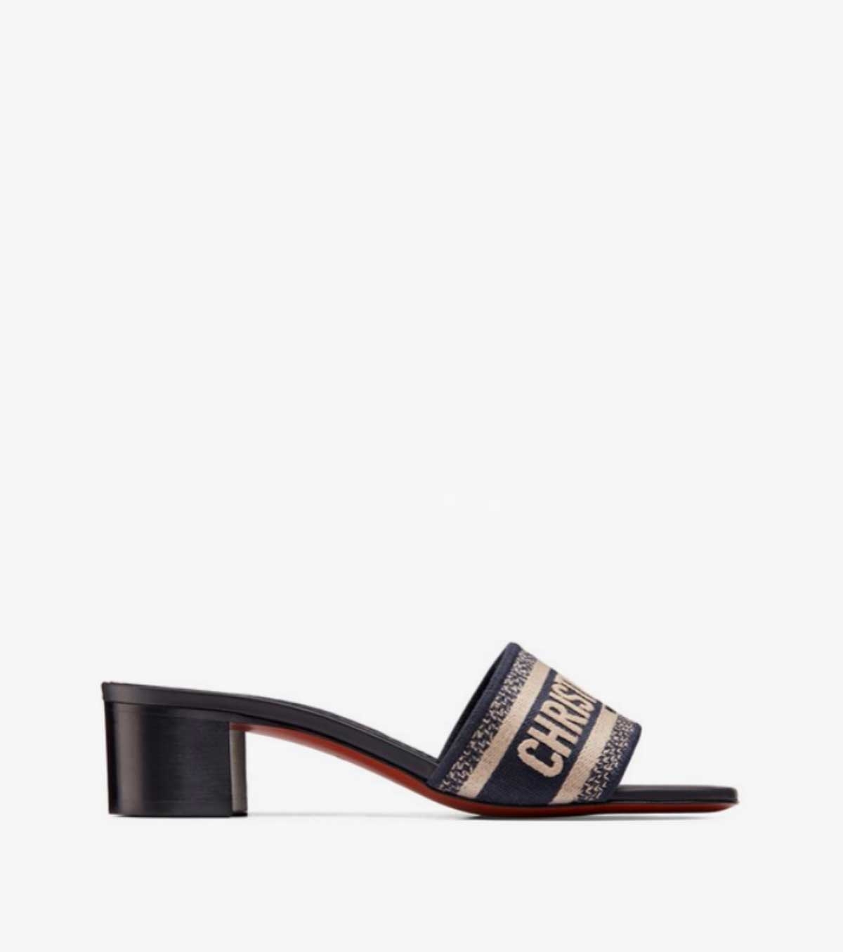 Dway mule in embroidered cotton