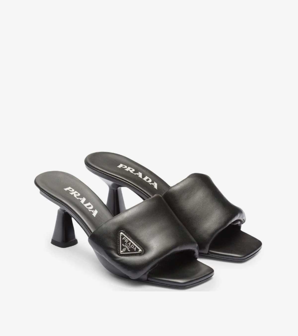 Soft 65mm nappa leather mules