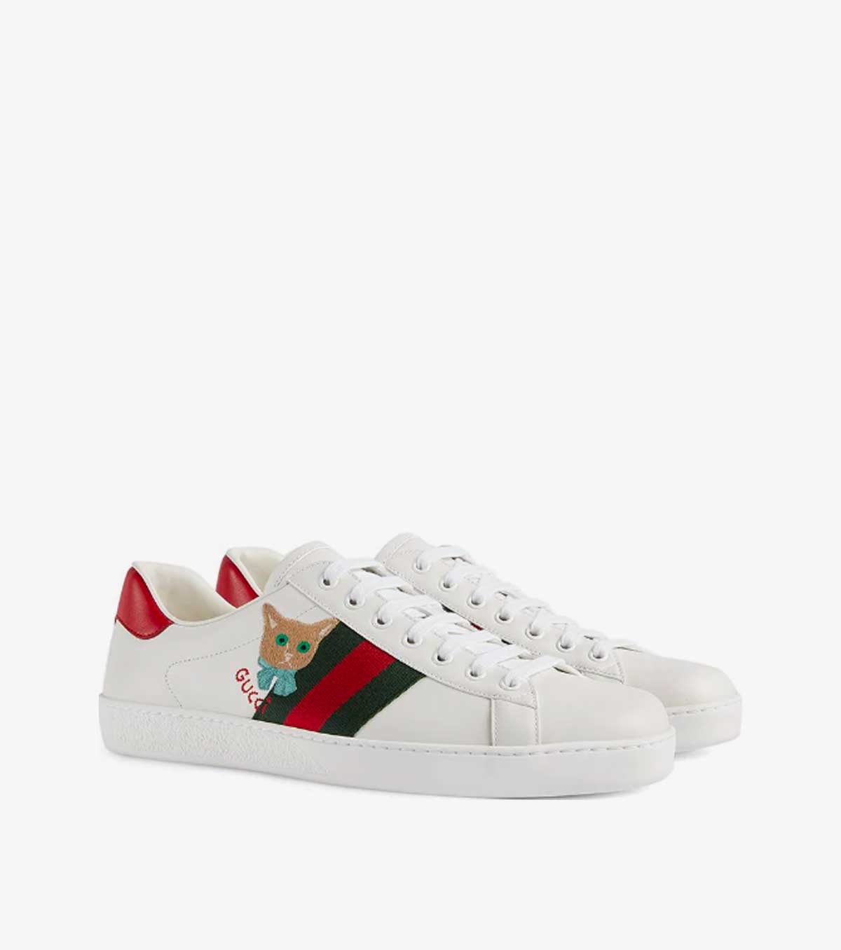 Ace cat motif low-top sneakers