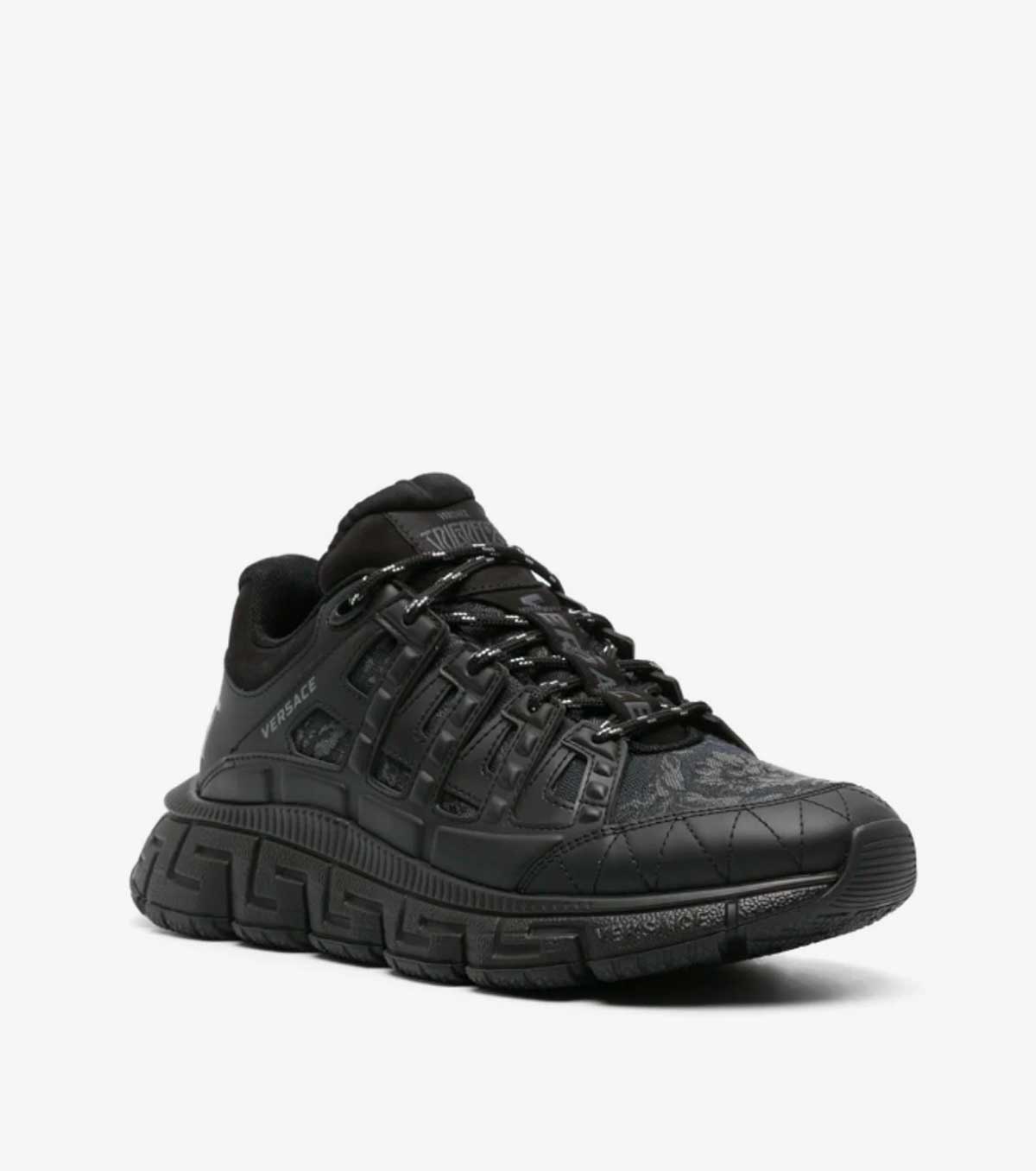 Trigreca Barocco-jacquard caged sneakers