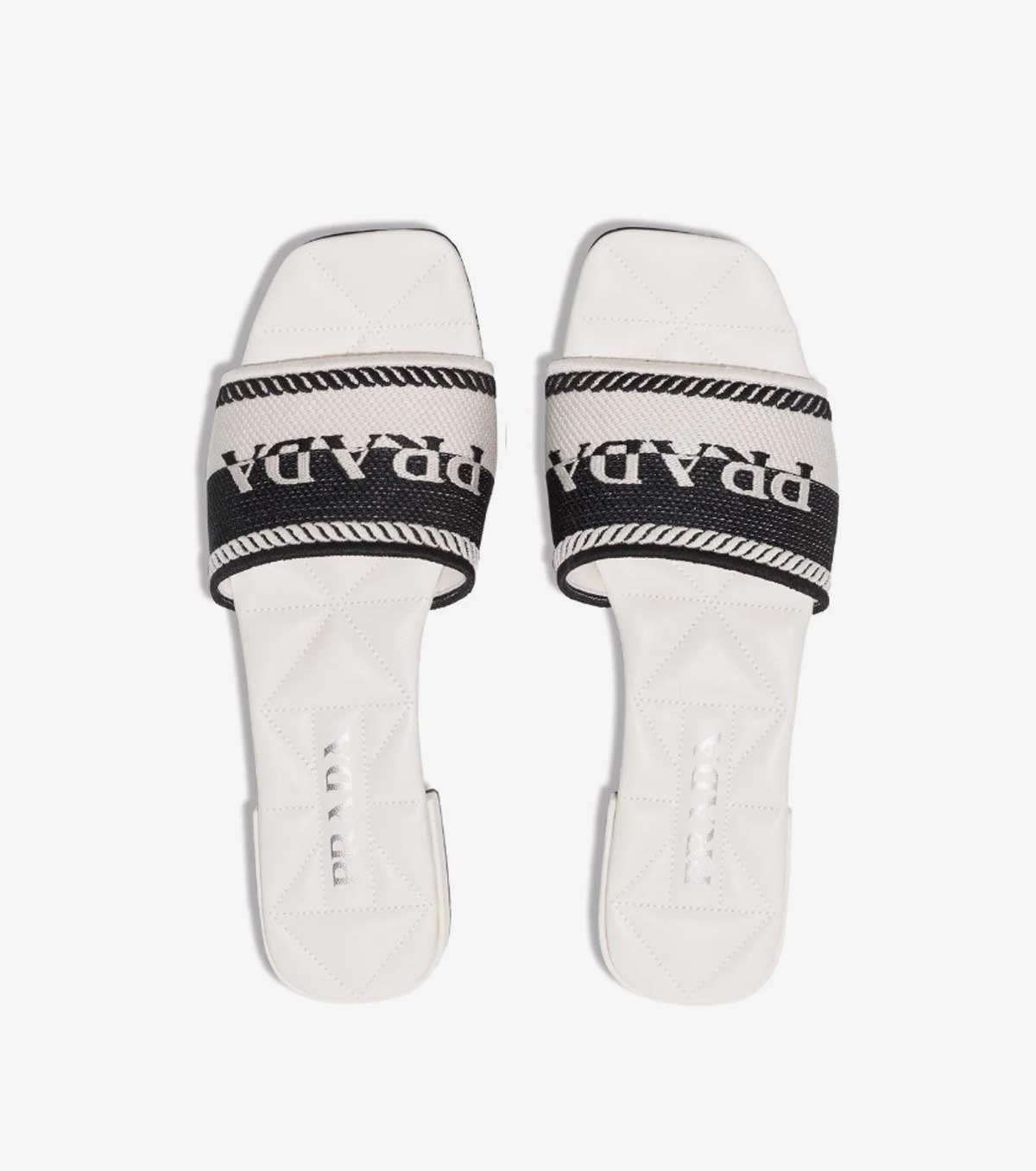logo jacquard-knit slides