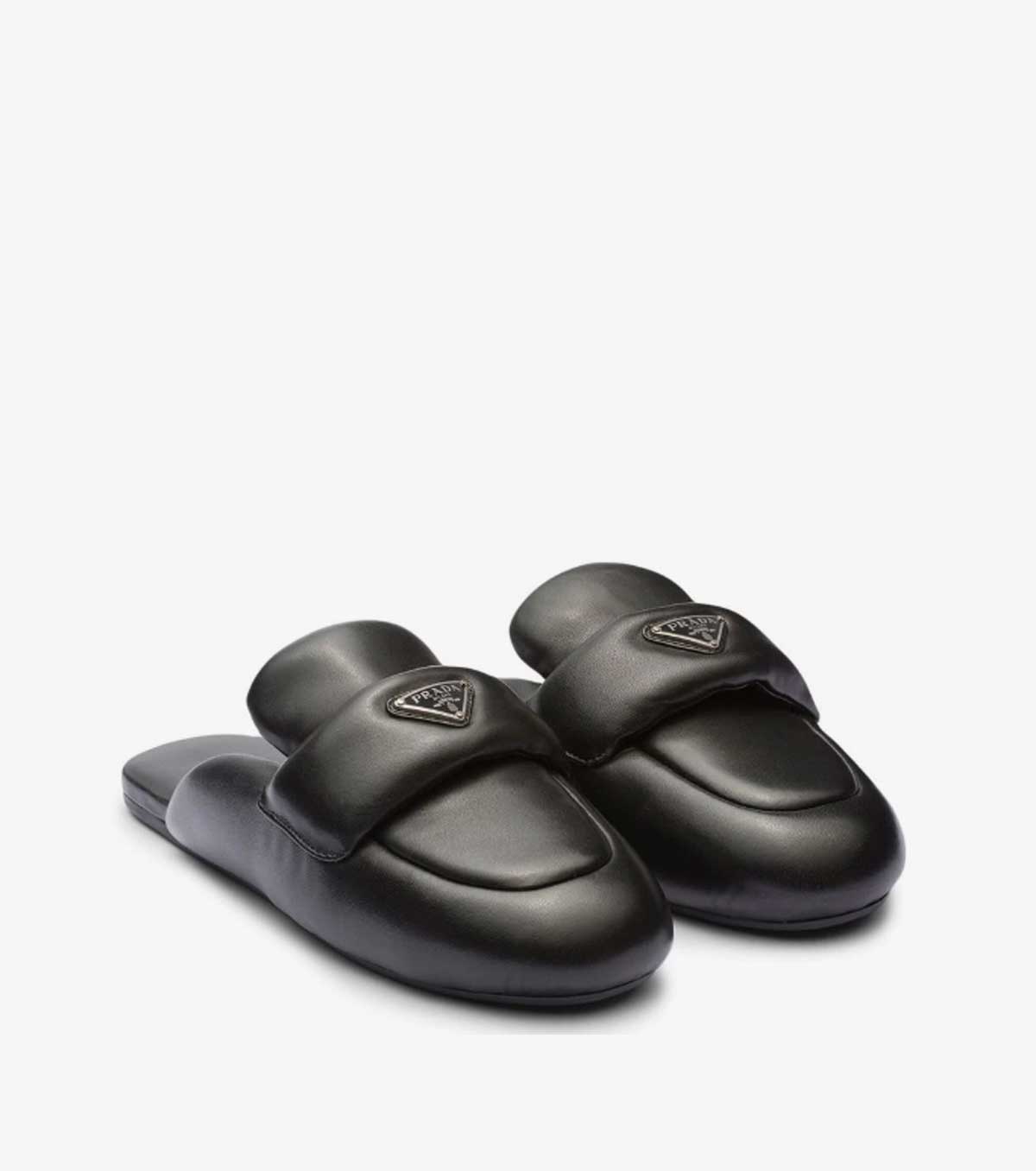 triangle-logo padded slippers