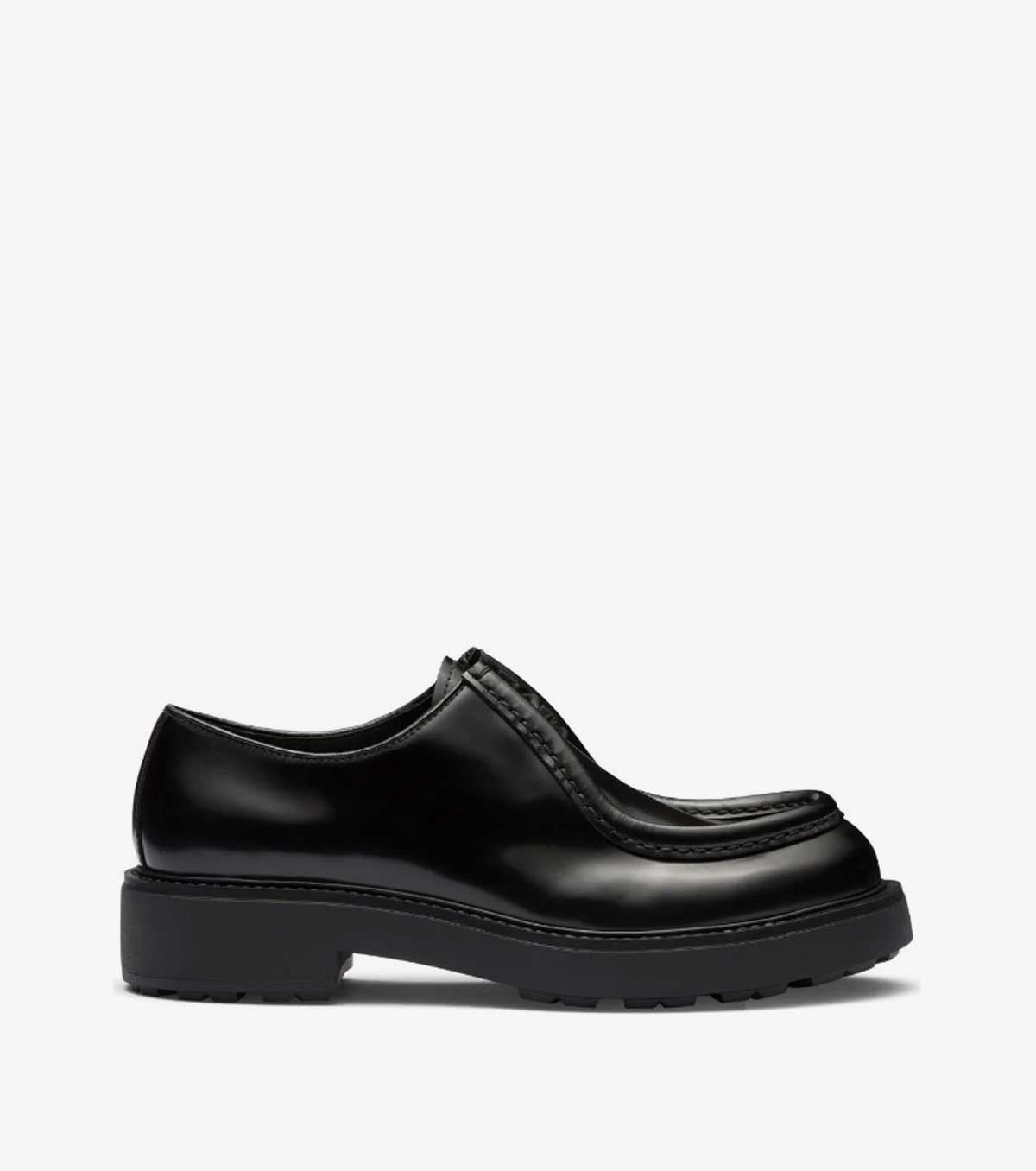 brushed-leather loafers