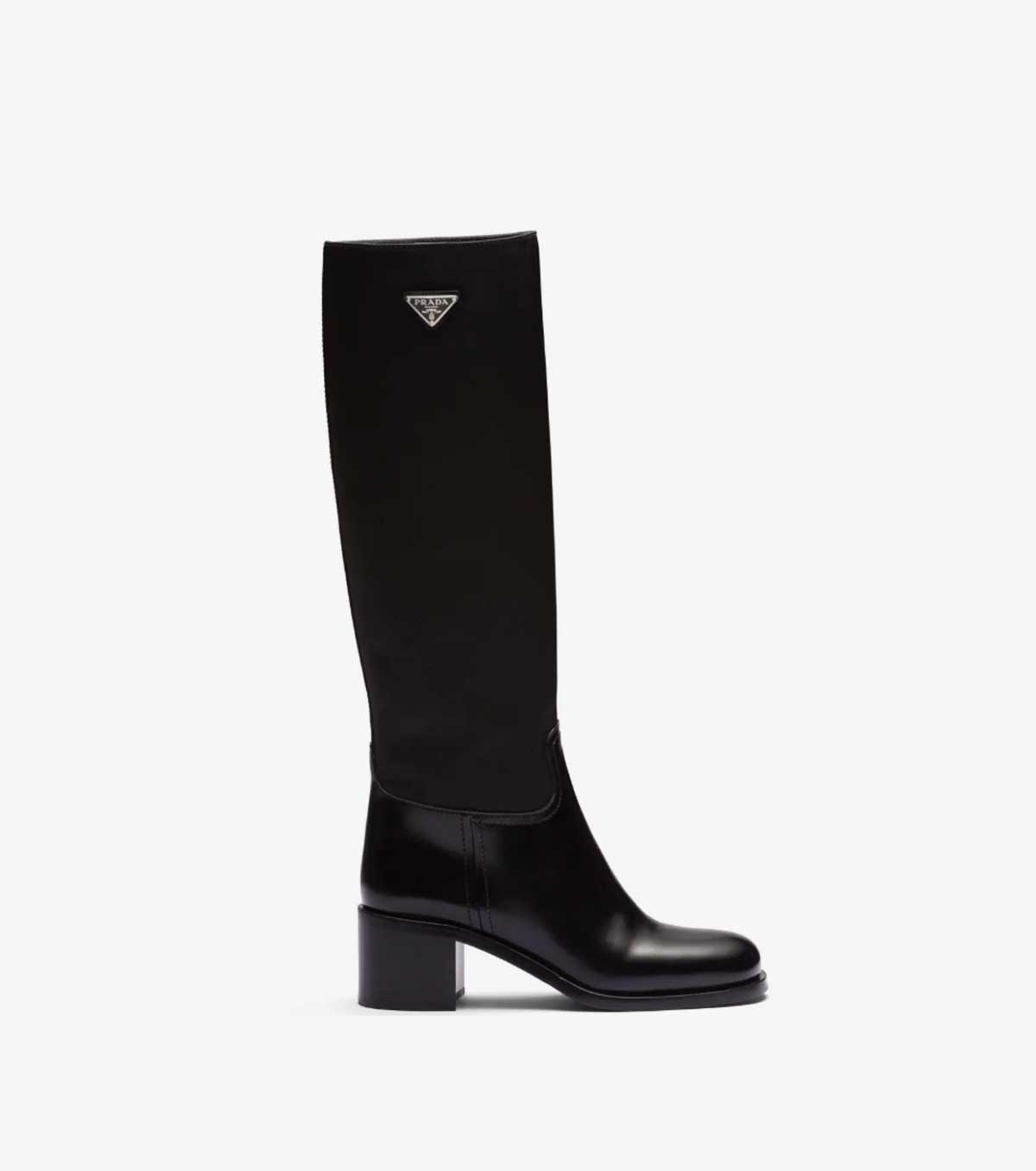 triangle-logo knee-high boots