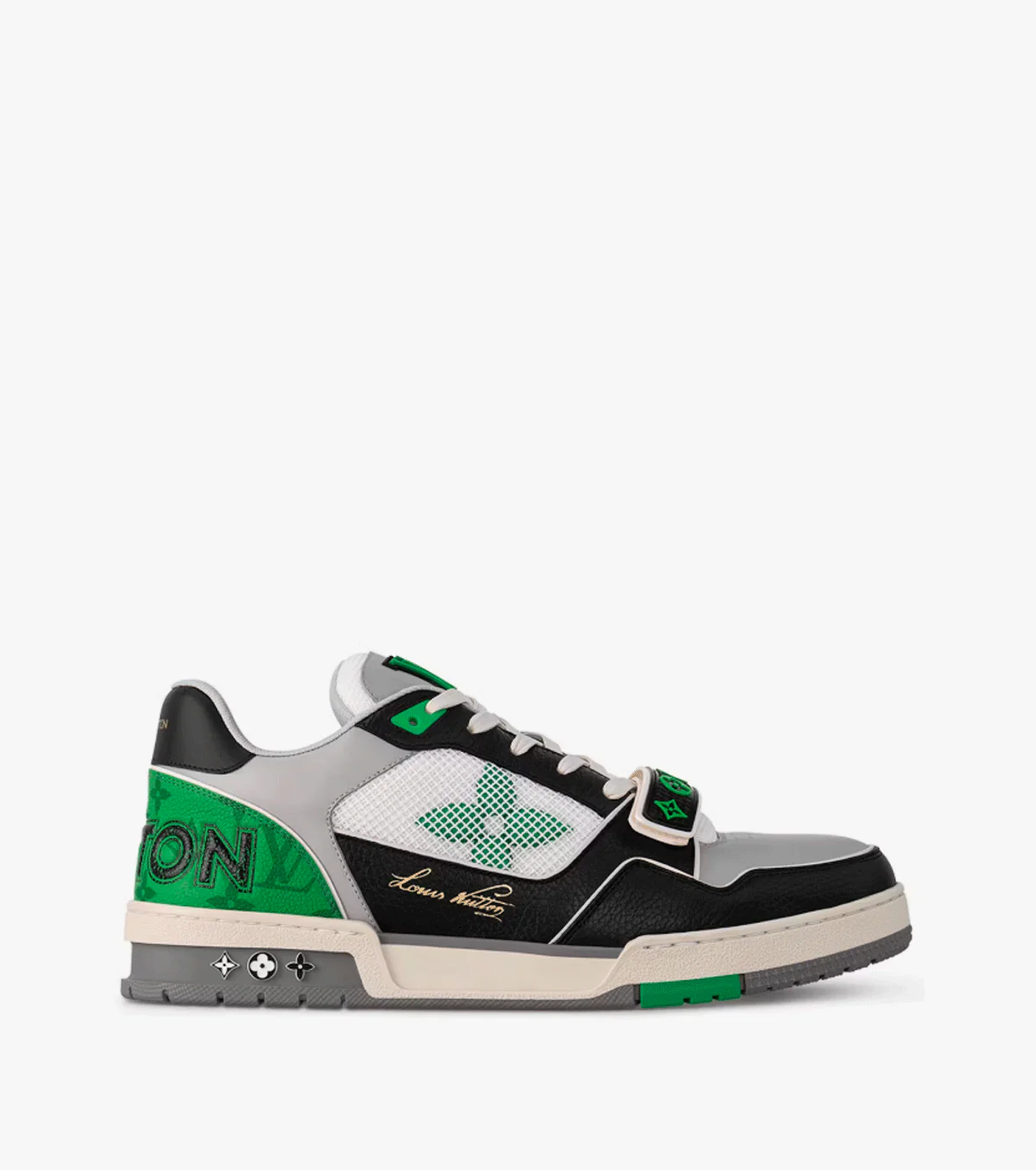Trainer Monogram strap Black White Green