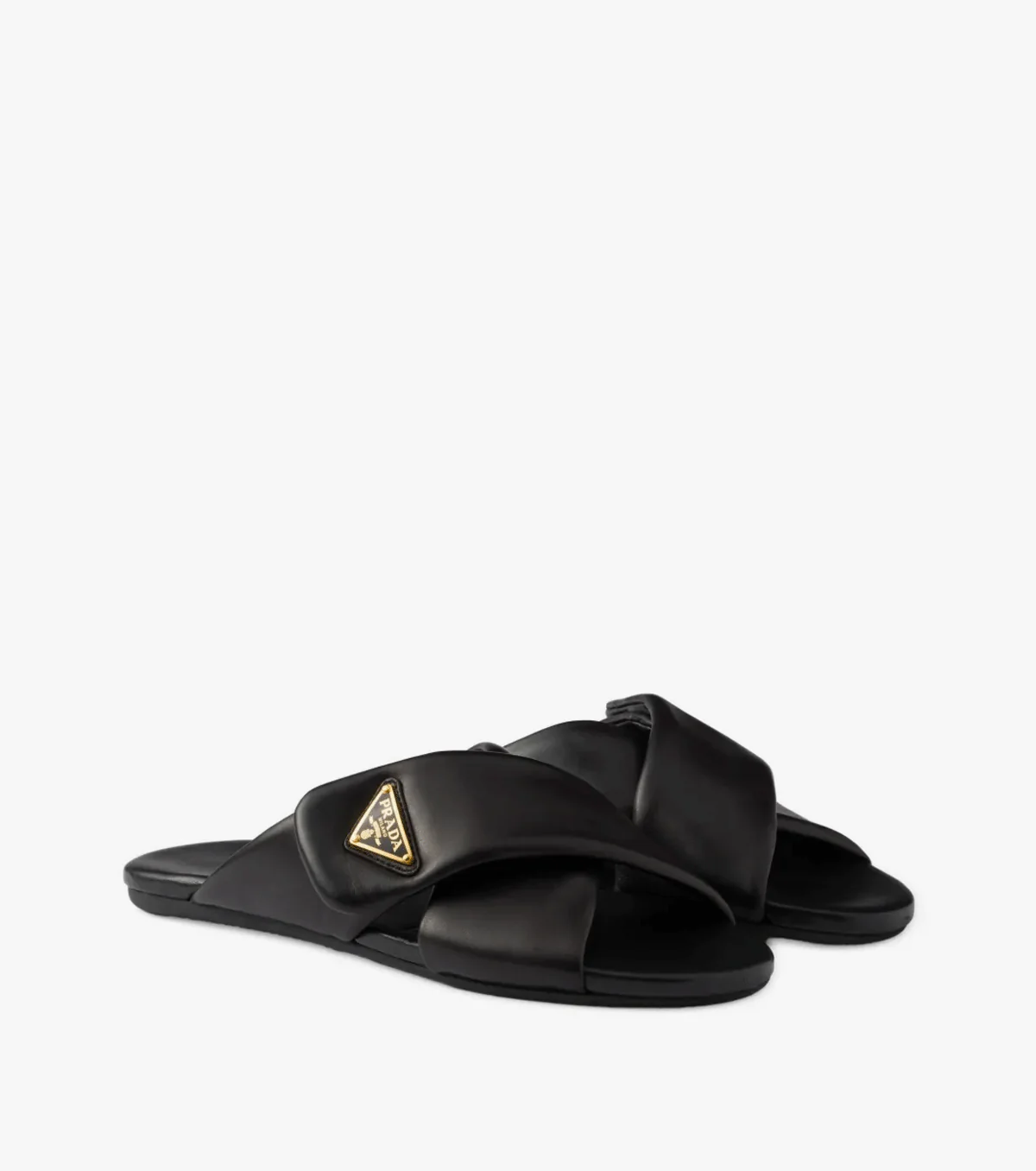 Padded nappa leather slides