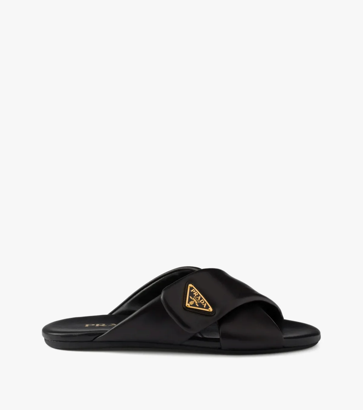 Padded nappa leather slides