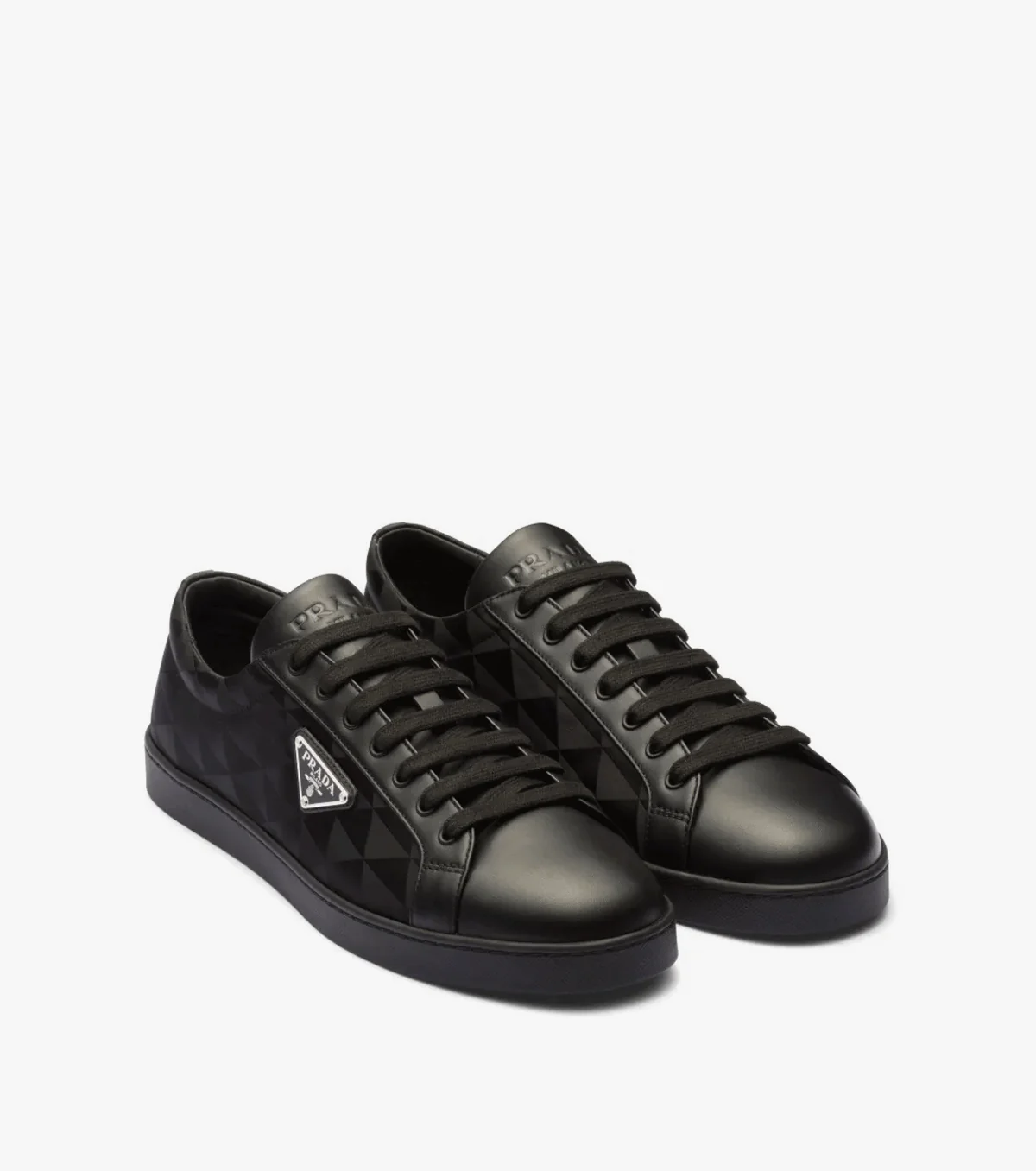 triangle-logo lace-up sneakers