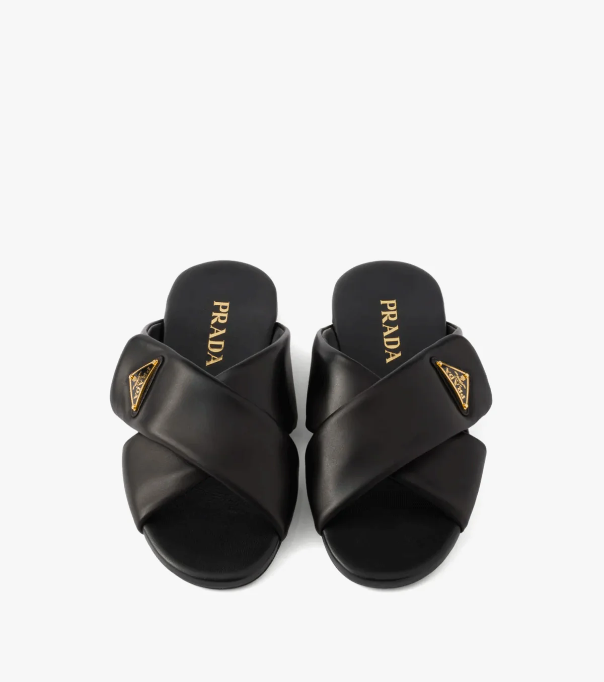Padded nappa leather slides