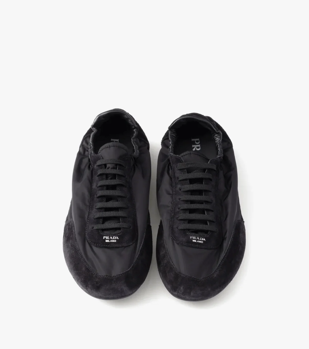 Collapse Re-Nylon suede sneakers