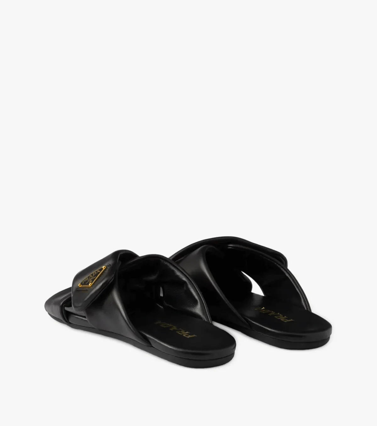 Padded nappa leather slides