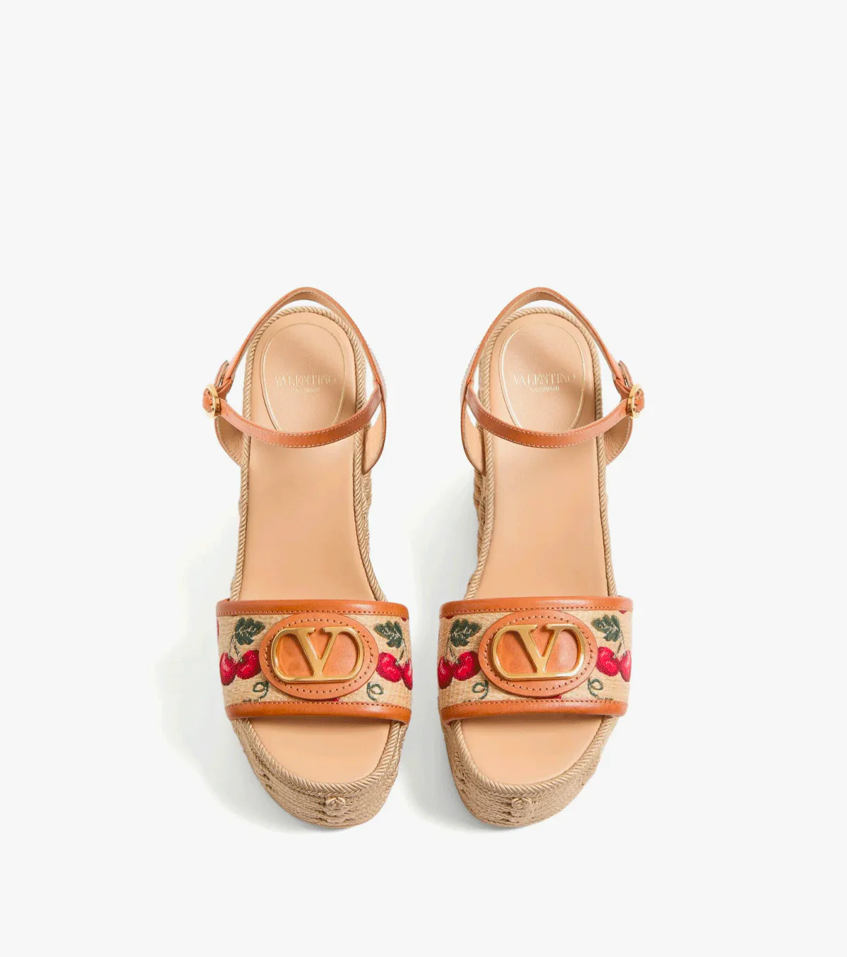 120mm VLogo Signature Cherryfic-print wedge sandals