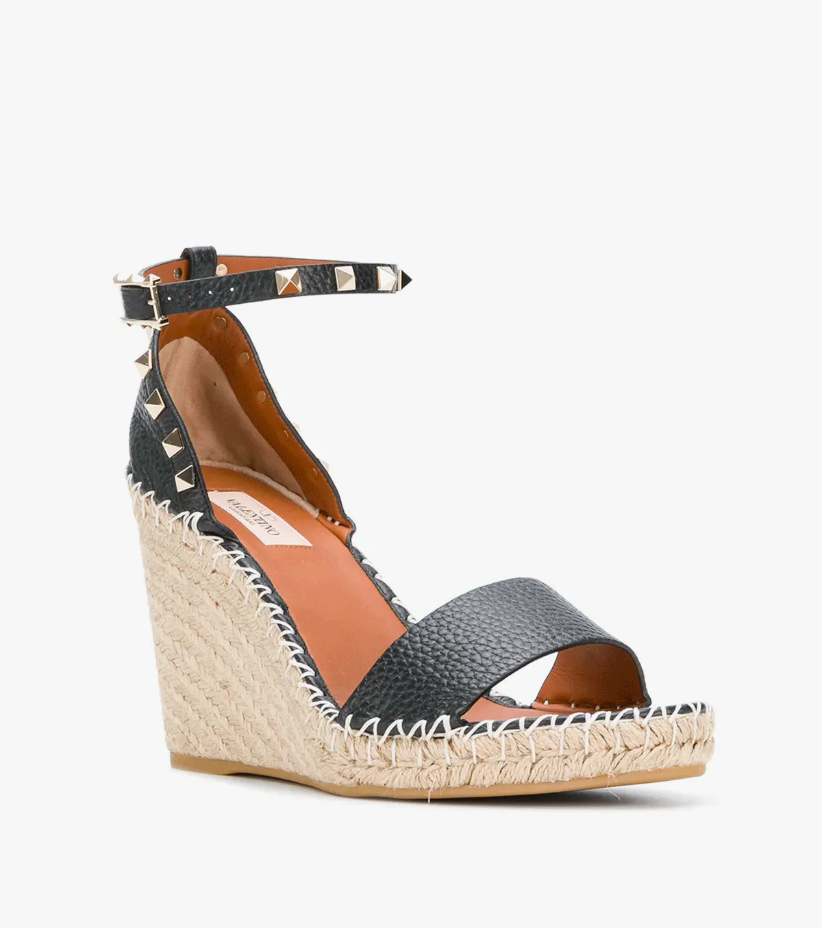 Double Rockstud 95mm wedge espadrilles
