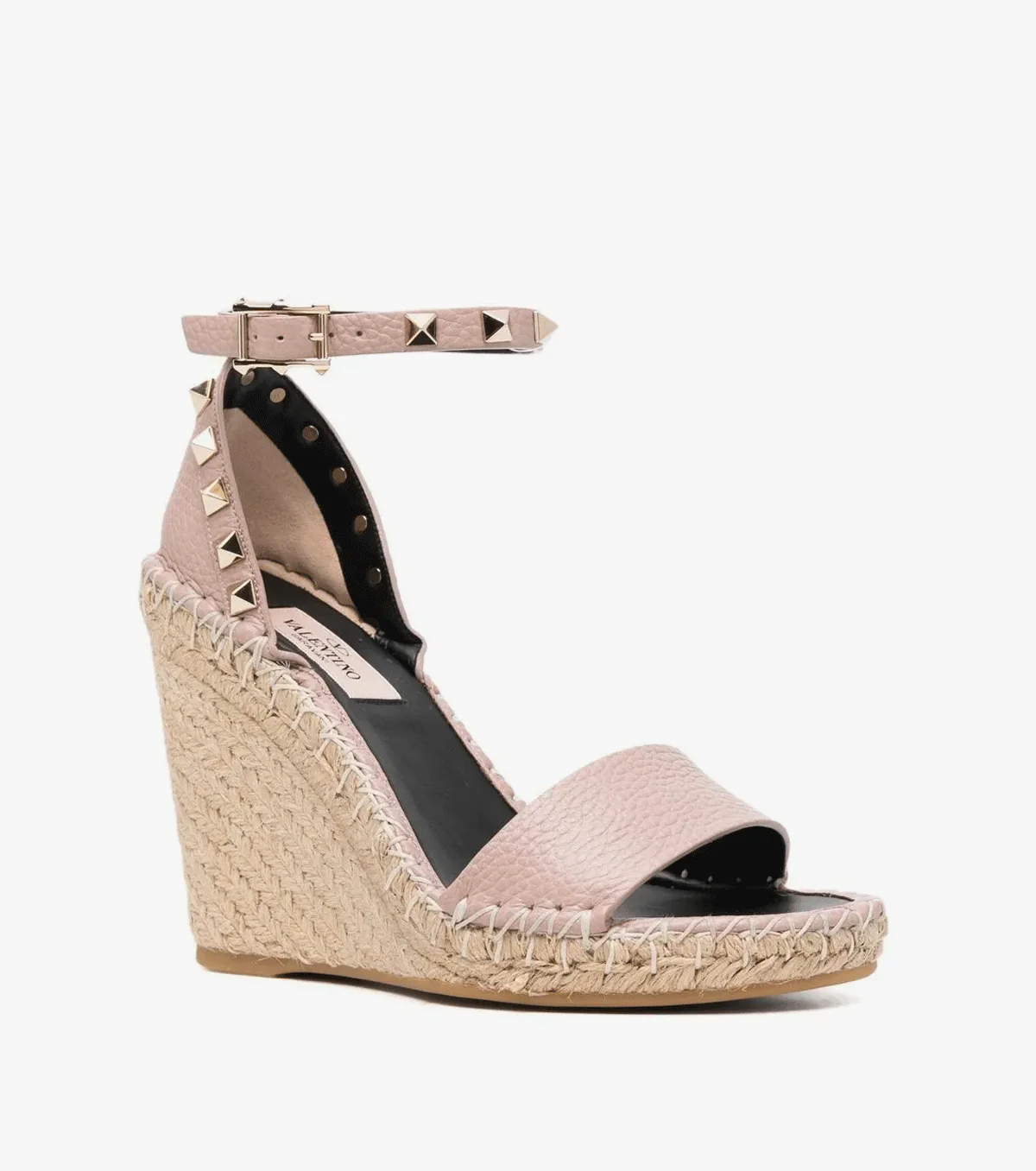 Double Rockstud 95mm wedge espadrilles