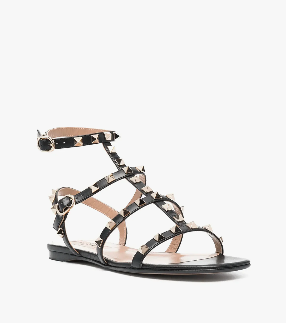 Rockstud ankle-strap flat sandals