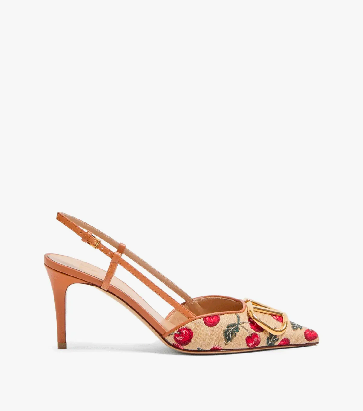 80mm VLogo Signature Cherryfic-print pumps