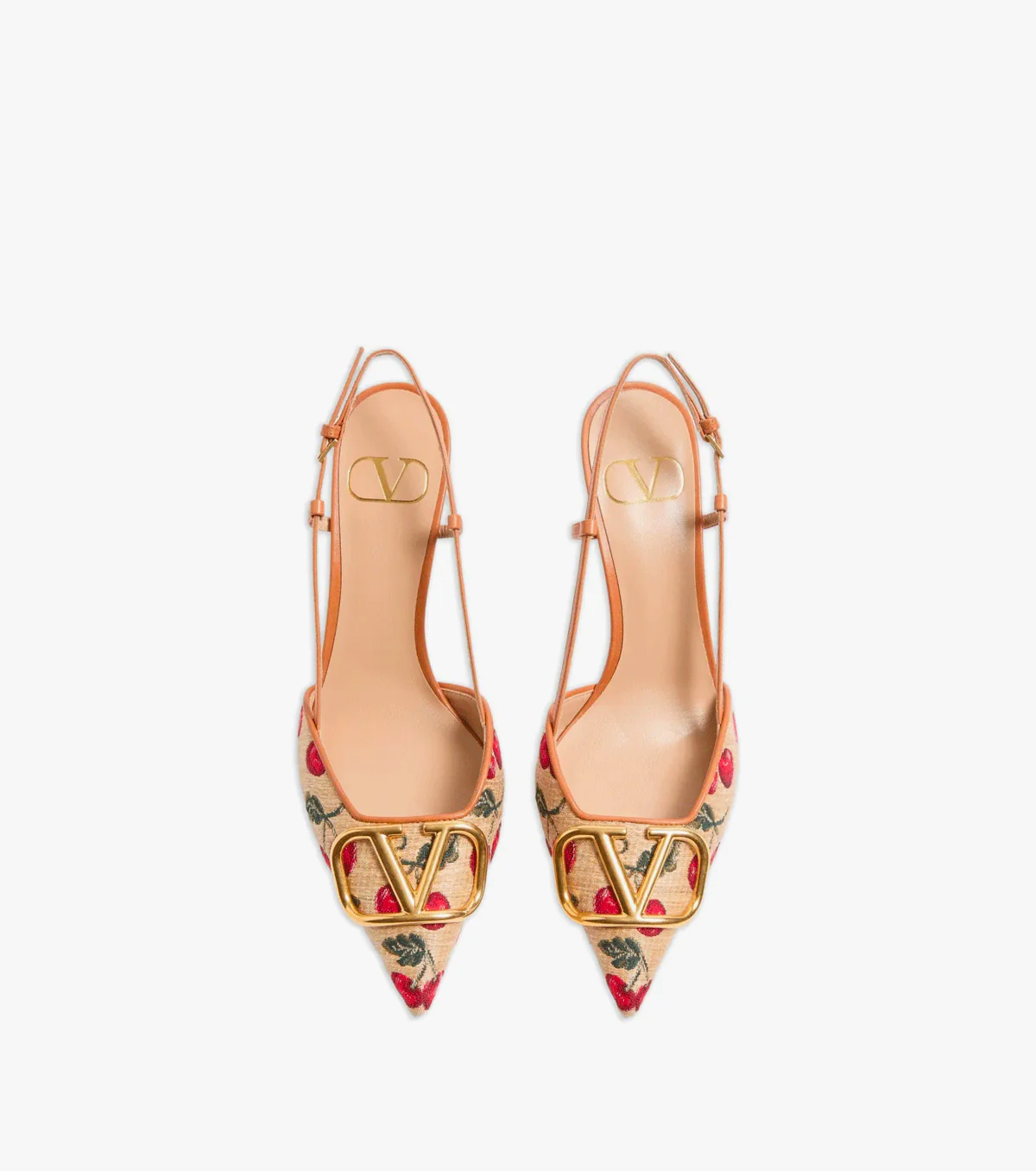 80mm VLogo Signature Cherryfic-print pumps