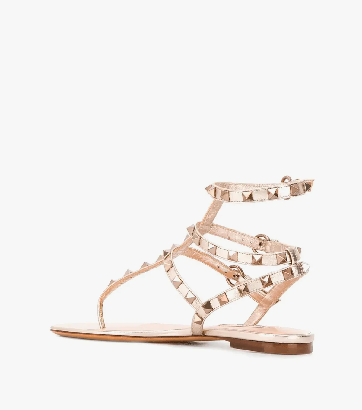 Rockstud metallic-effect sandals