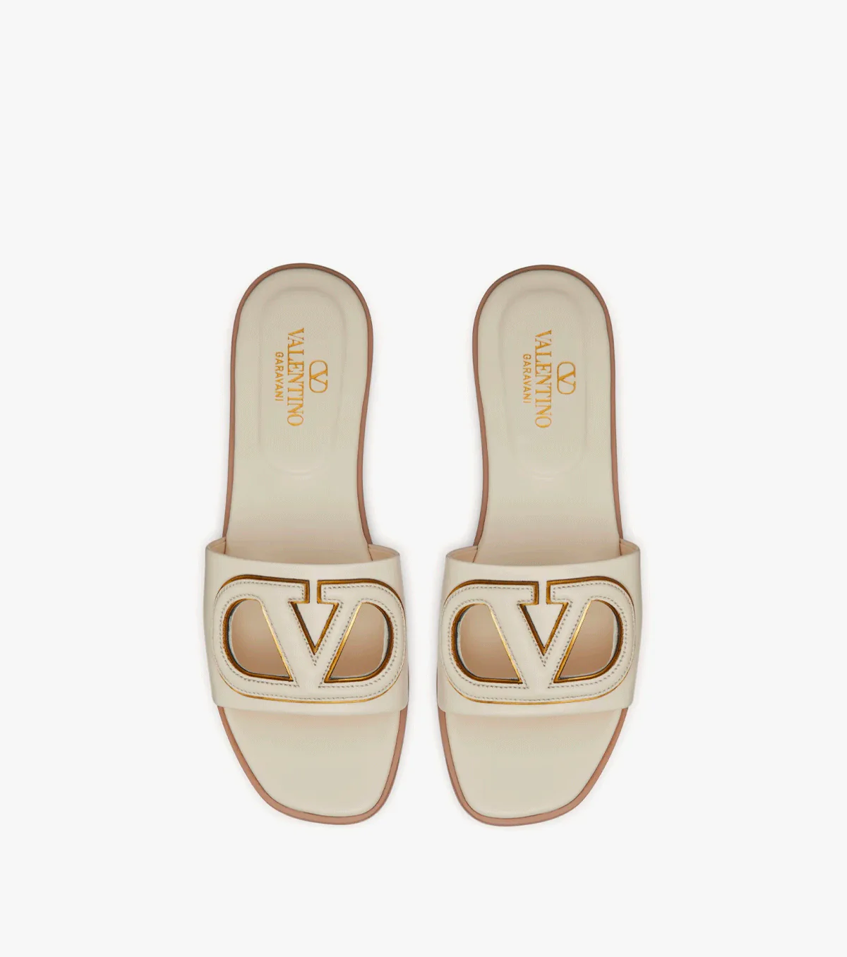 VLogo Signature flat leather sandals
