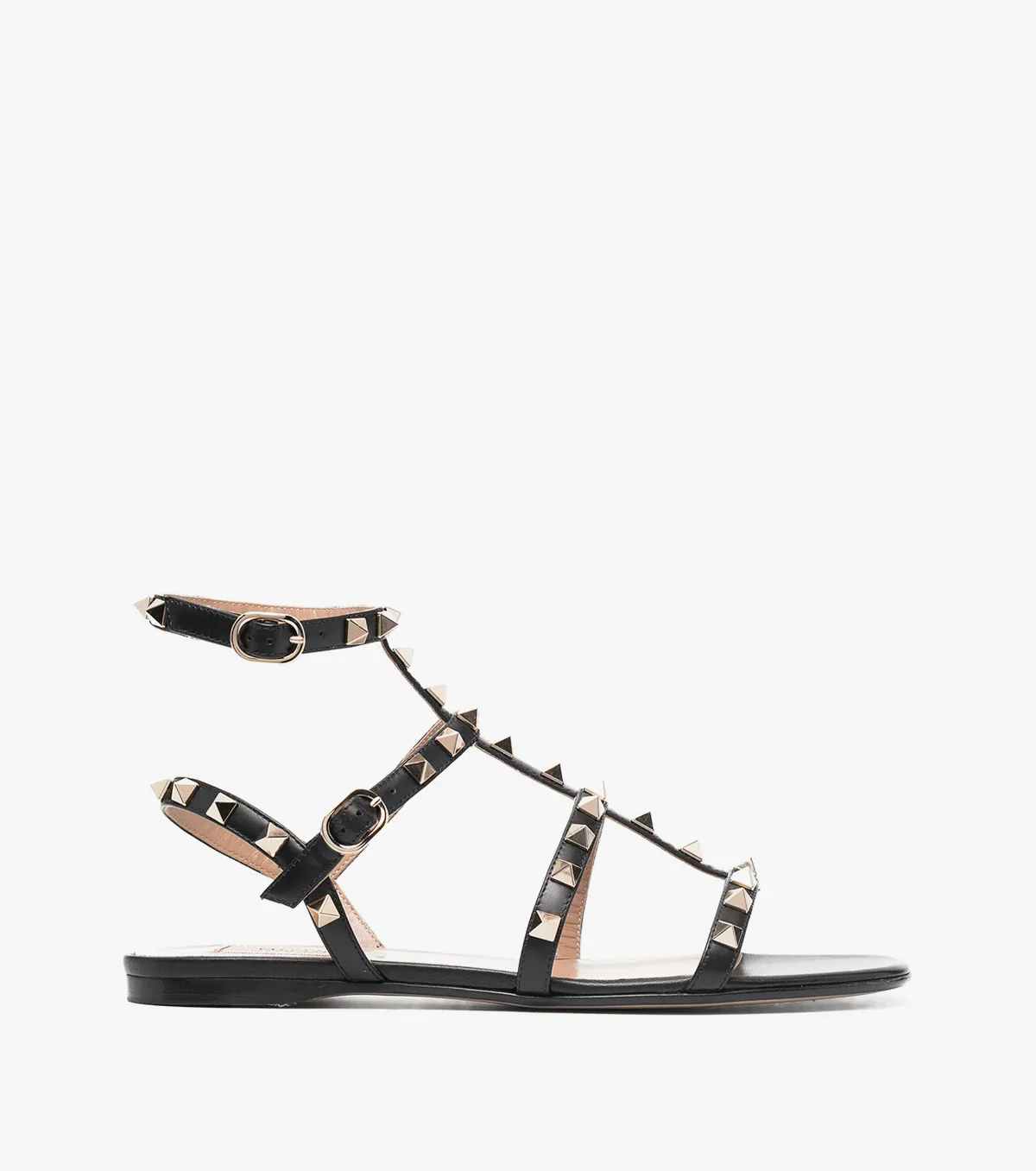 Rockstud ankle-strap flat sandals