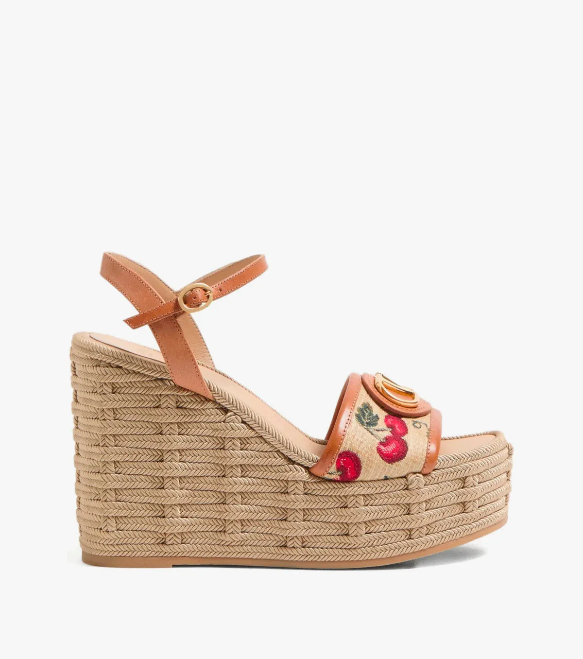 120mm VLogo Signature Cherryfic-print wedge sandals