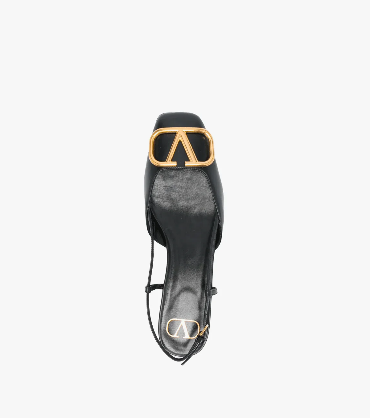 VLogo leather slingback ballerina shoes