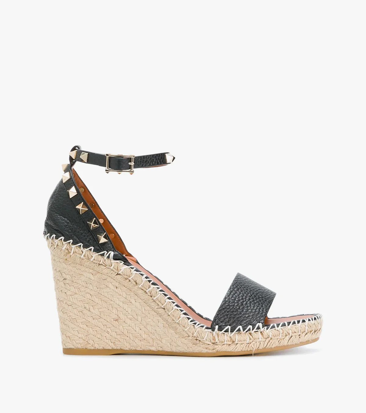 Double Rockstud 95mm wedge espadrilles