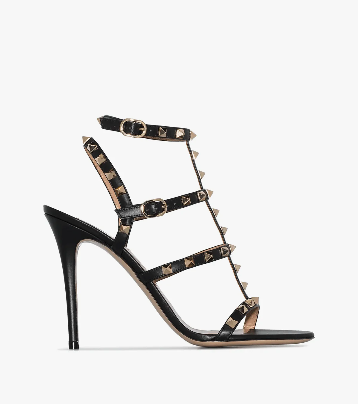Rockstud 100mm ankle-strap sandals