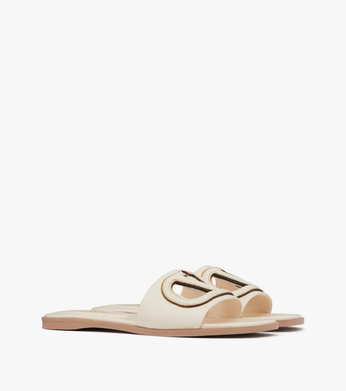 VLogo Signature flat leather sandals