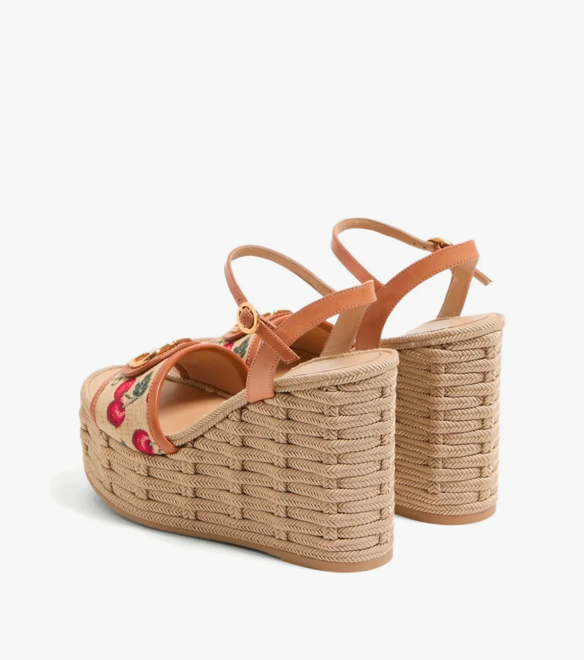 120mm VLogo Signature Cherryfic-print wedge sandals