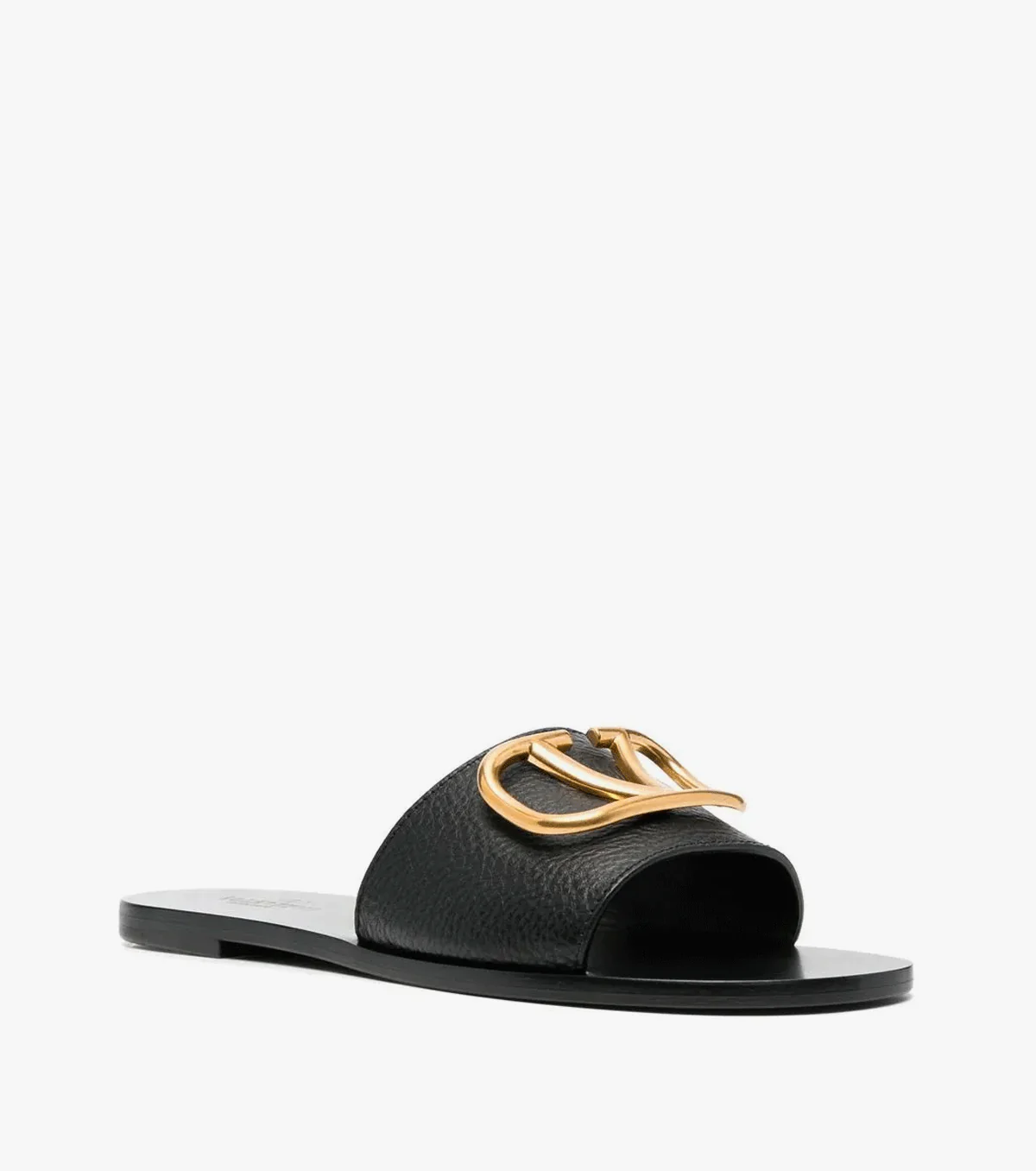VLogo Signature leather slides