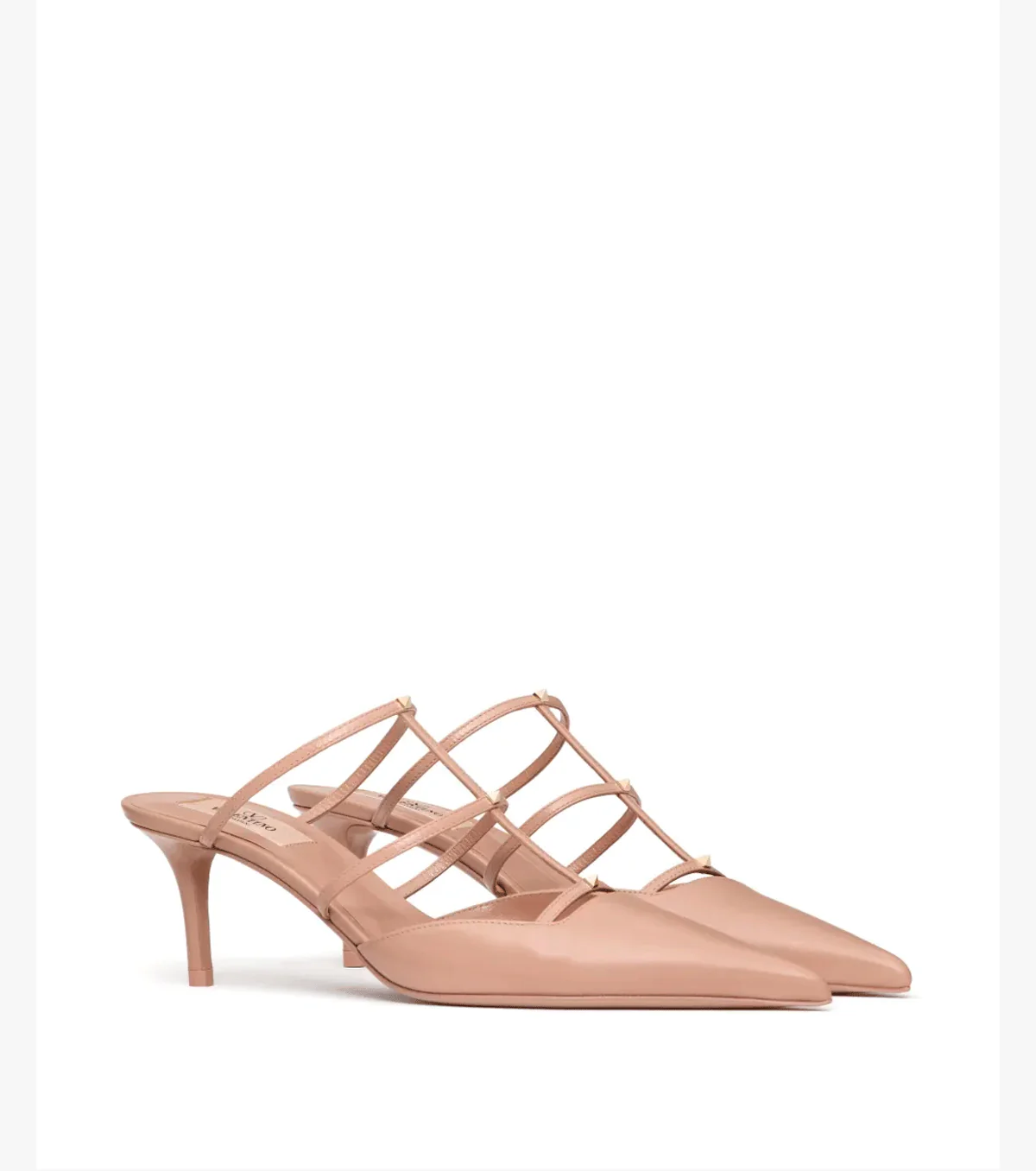 Rockstud Wispy 60mm leather mules