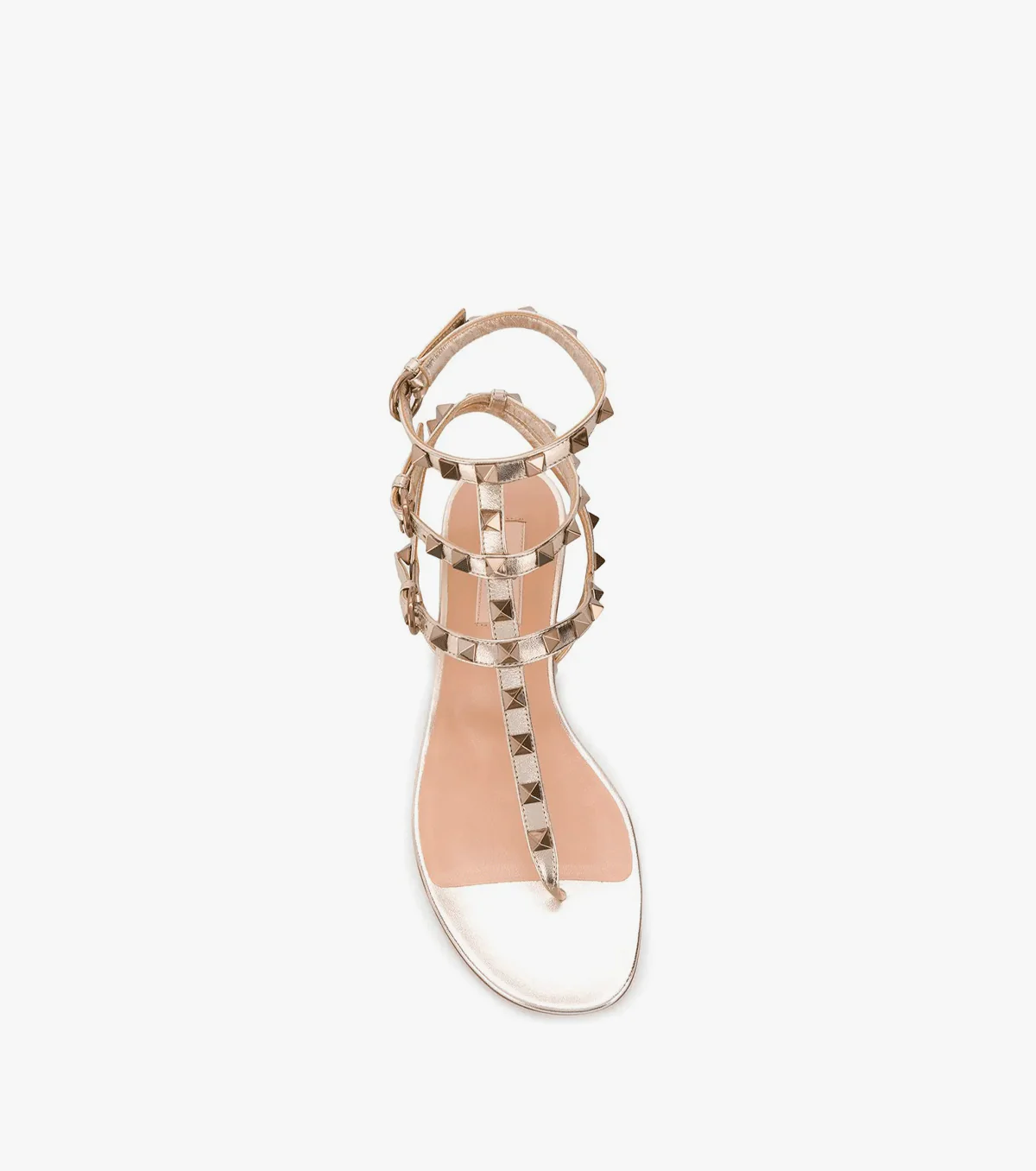 Rockstud metallic-effect sandals