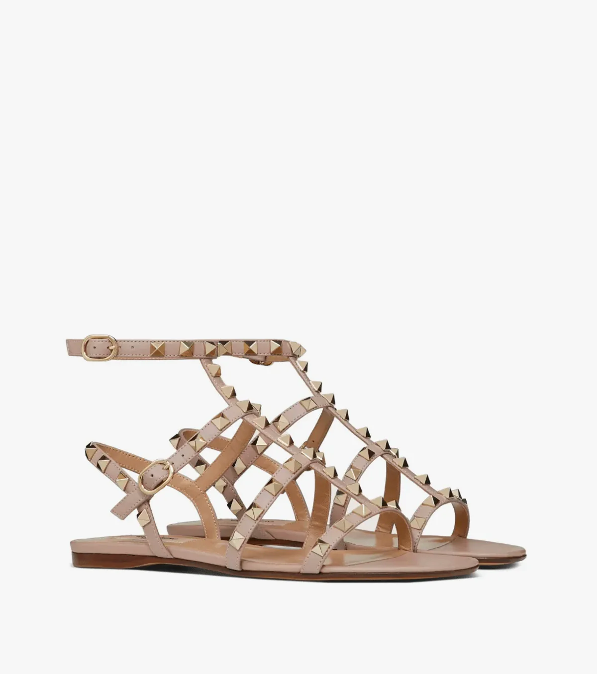 Rockstud ankle-strap flat sandals