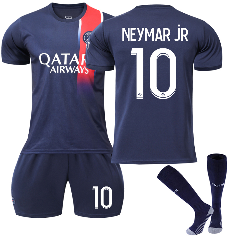 Paris Saint-Germain #10 Neymar jR 2023/2024 Home Soccer Jersey Kit - Kiikn