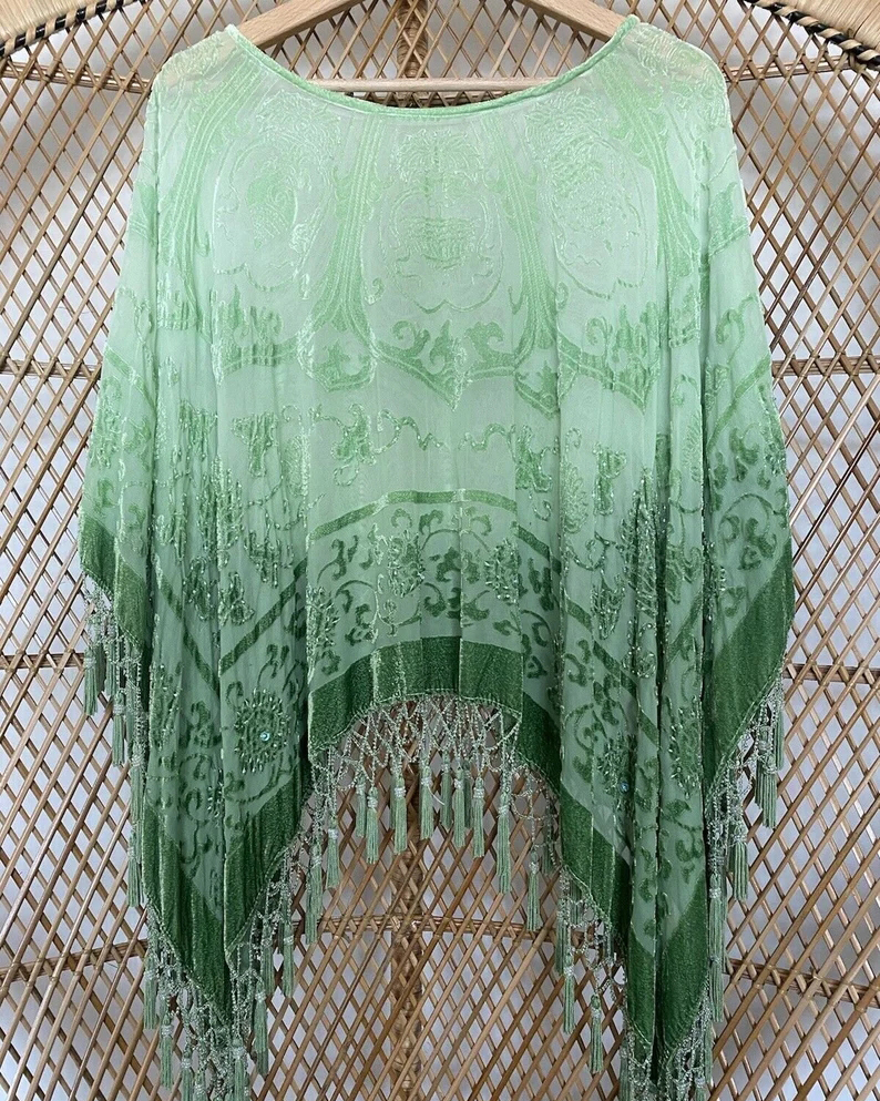 cape fringed kimono cardigan