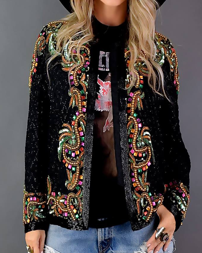 Fashion retro cardigan coat