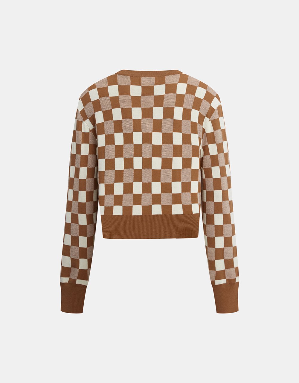 Checkered Pattern Button Up Cardigan