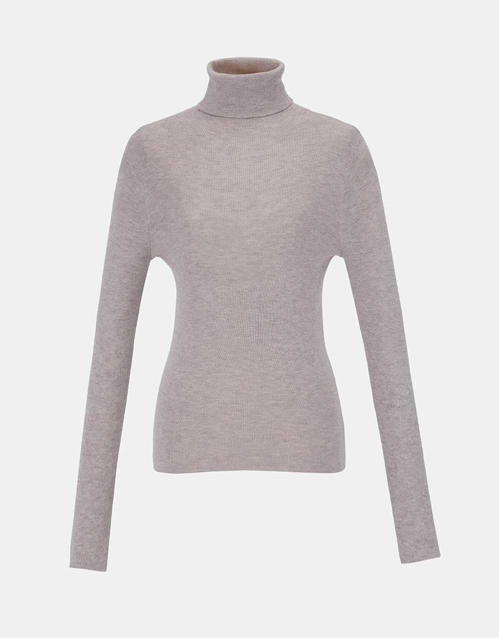 Minimalistic Turtle Neck Fitted Knit Top