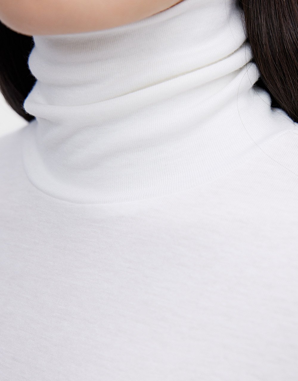 Minimalistic Solid Turtle Neck Fitted Top