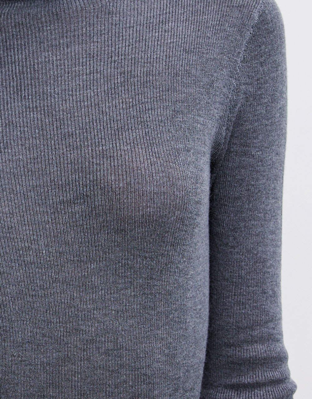 Minimalistic Turtle Neck Fitted Knit Top