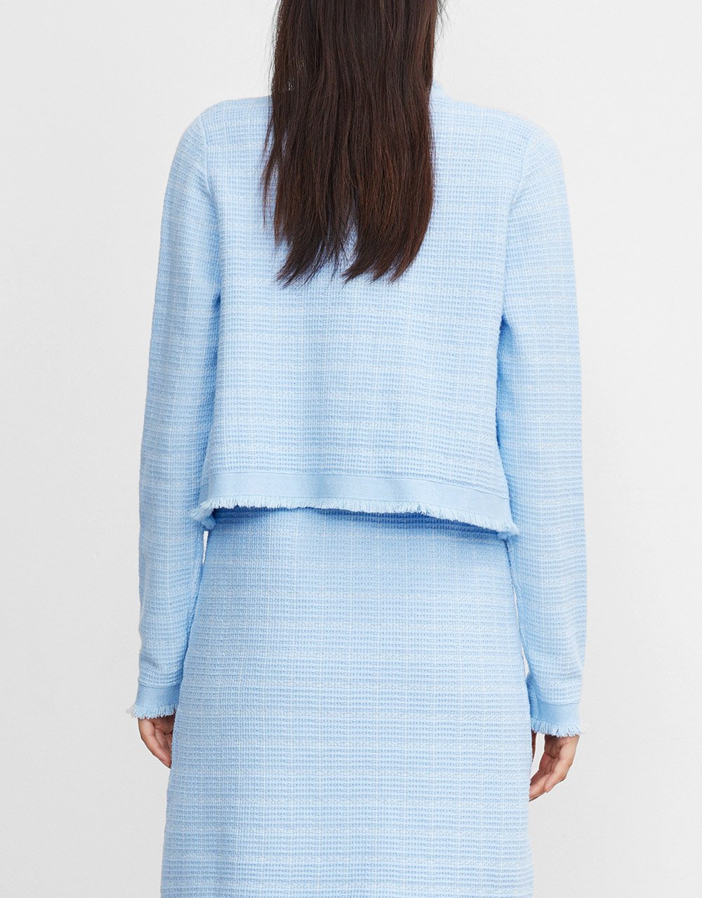 Raw Hem Pearl Button Cardigan