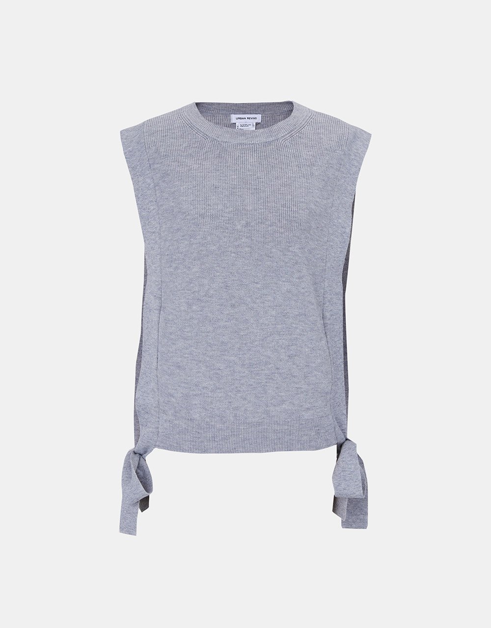 Crew Neck Mid-Length Knitted Vest