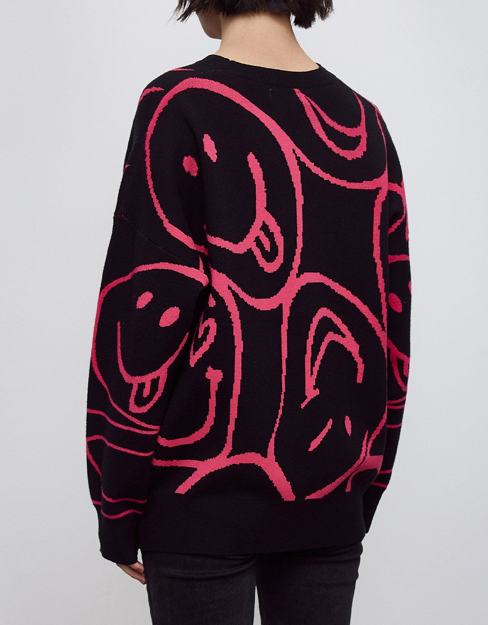 Drop Shoulder Sleeve Crew Neck Knitted T-Shirt