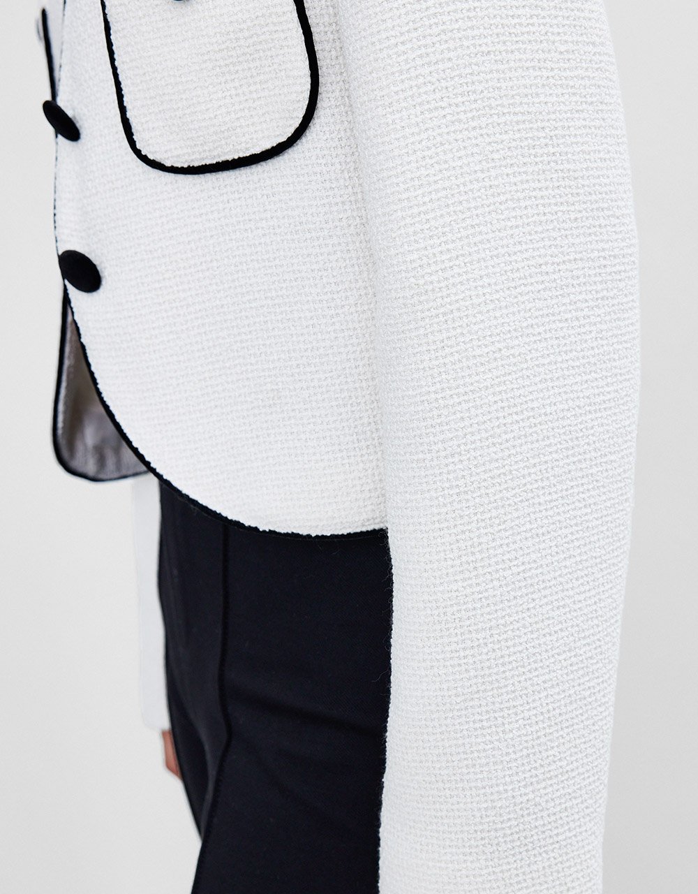 Contrast Trim Button Up Jacket