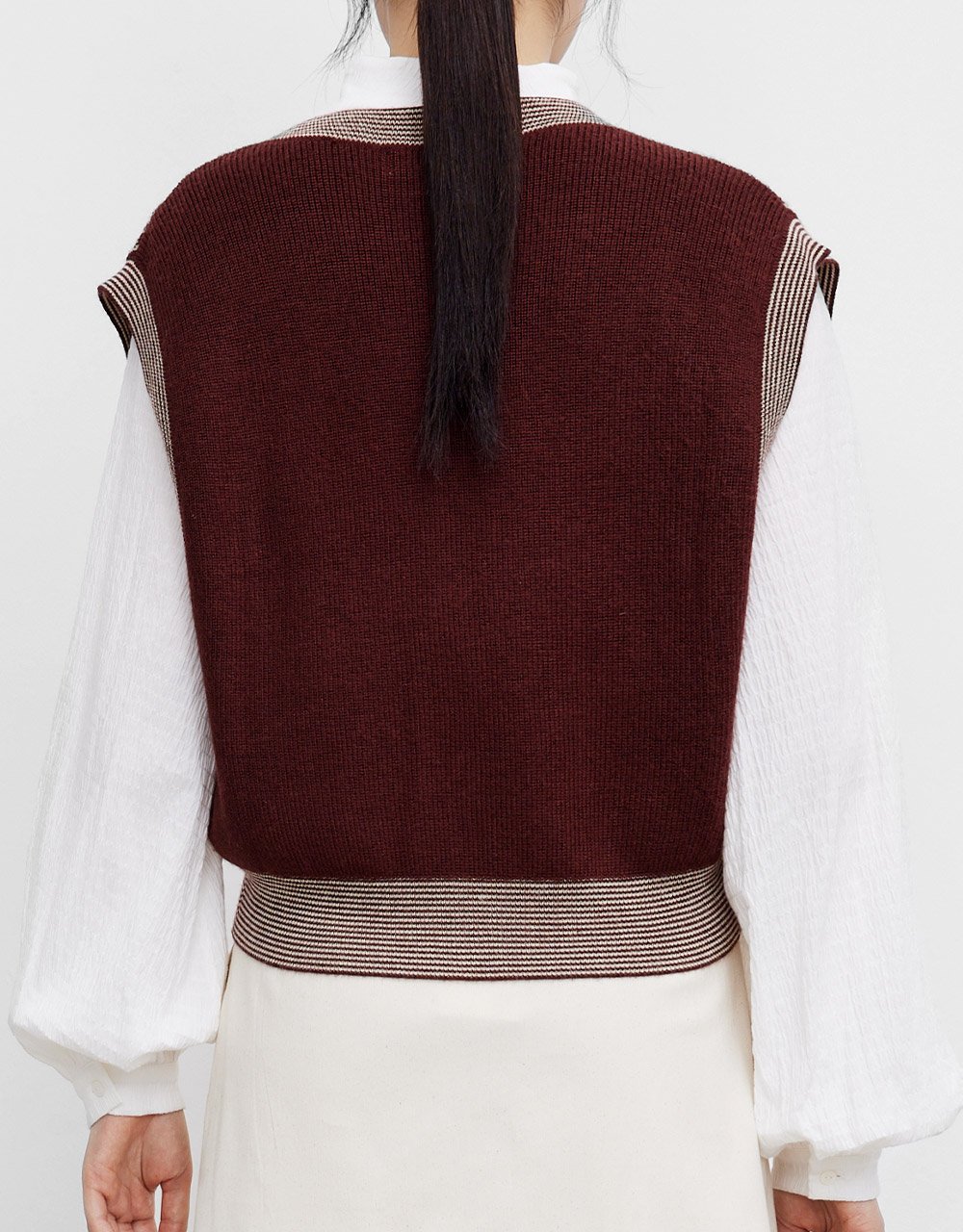 Geo Pattern Button Up Sweater Vest