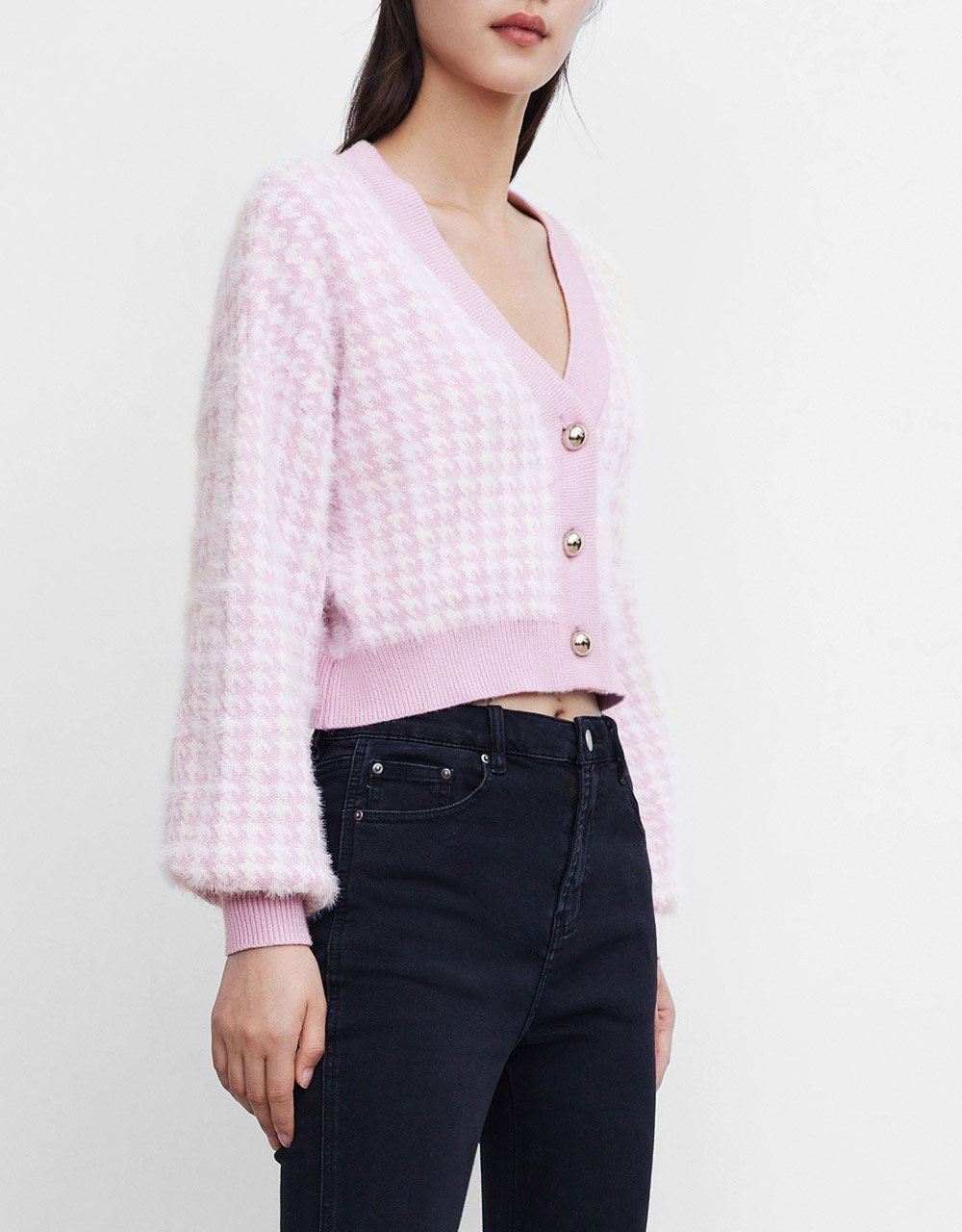 Contrast Trim Button Front Cardigan